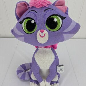 Disney Store Purple Hissy Cat Plush 12" Sitting Stuffed Animal Puppy Dog Tales